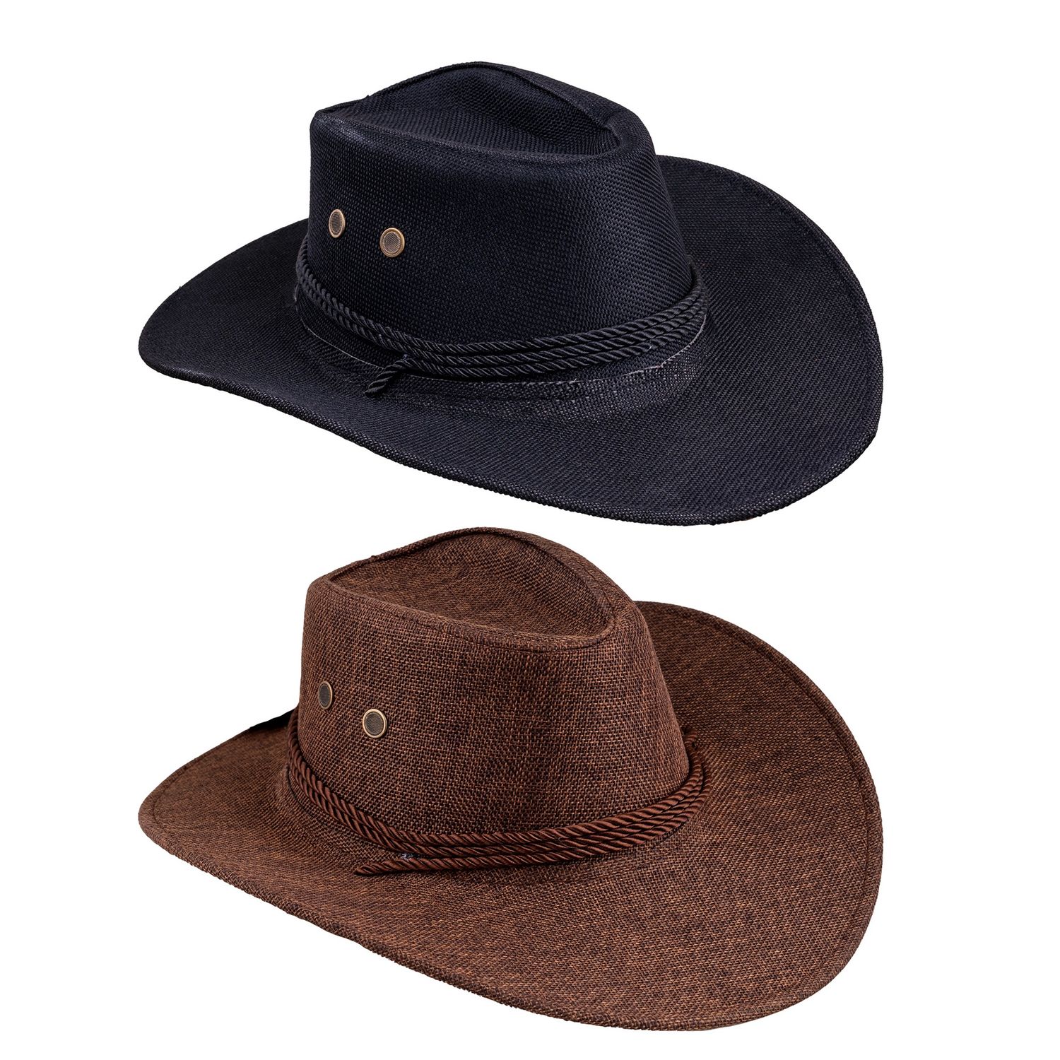 Cowboy Hoed Stof, Kleur: Zwart