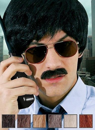 Detective Snor Gemaakt Van Echt Haar, Color: Black