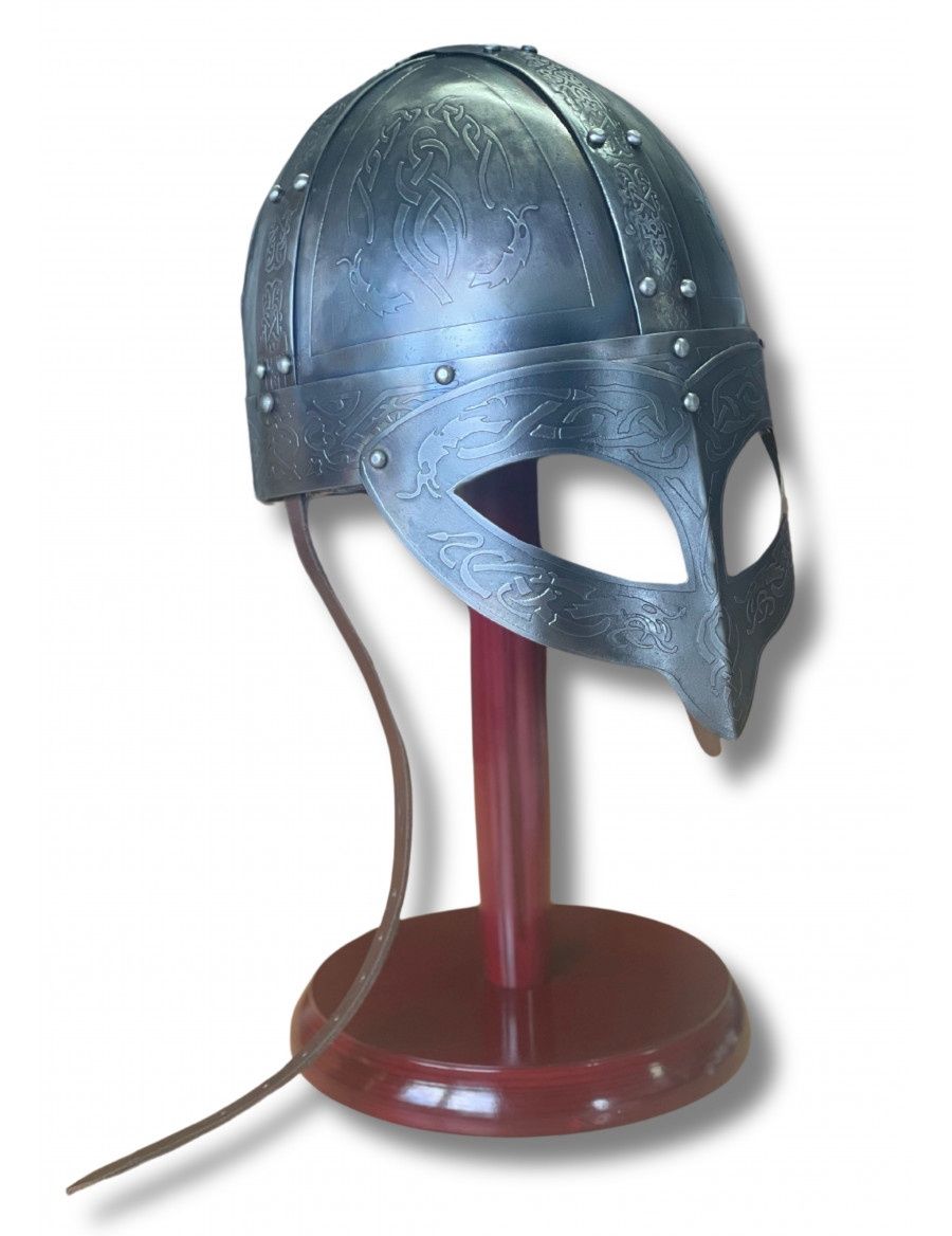 Viking Helm met vizier Gegraveerd