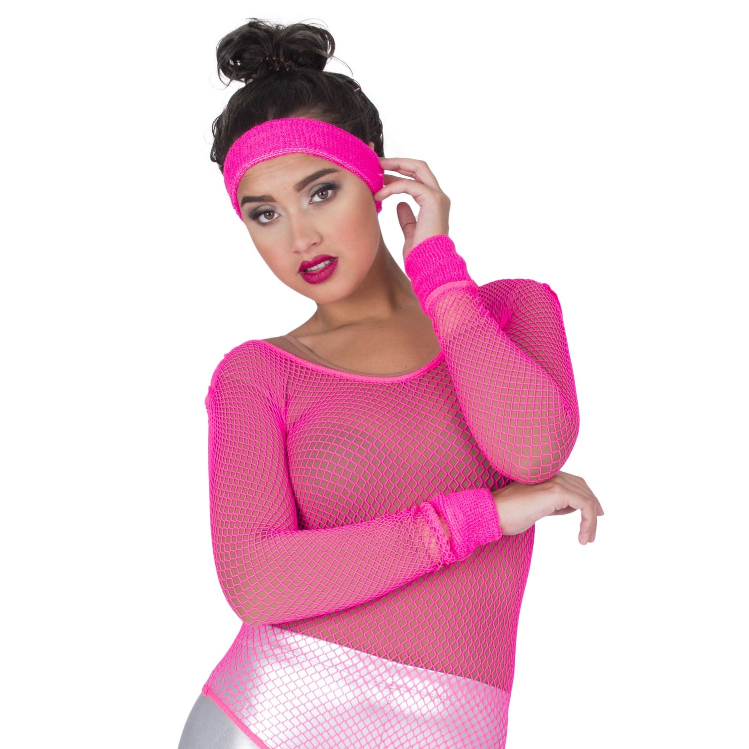 Zweetbanden fluo roze
