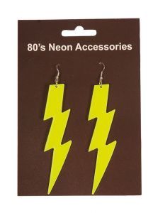 Ooringen Bliksem Neon kleuren., Kleur: Neon Geel