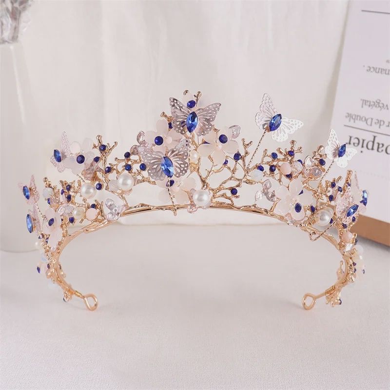 Tiara Floralis - Goud/Blauw