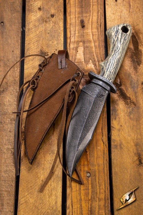Ranger Mes met Leren Schede - Bruin - 32 cm