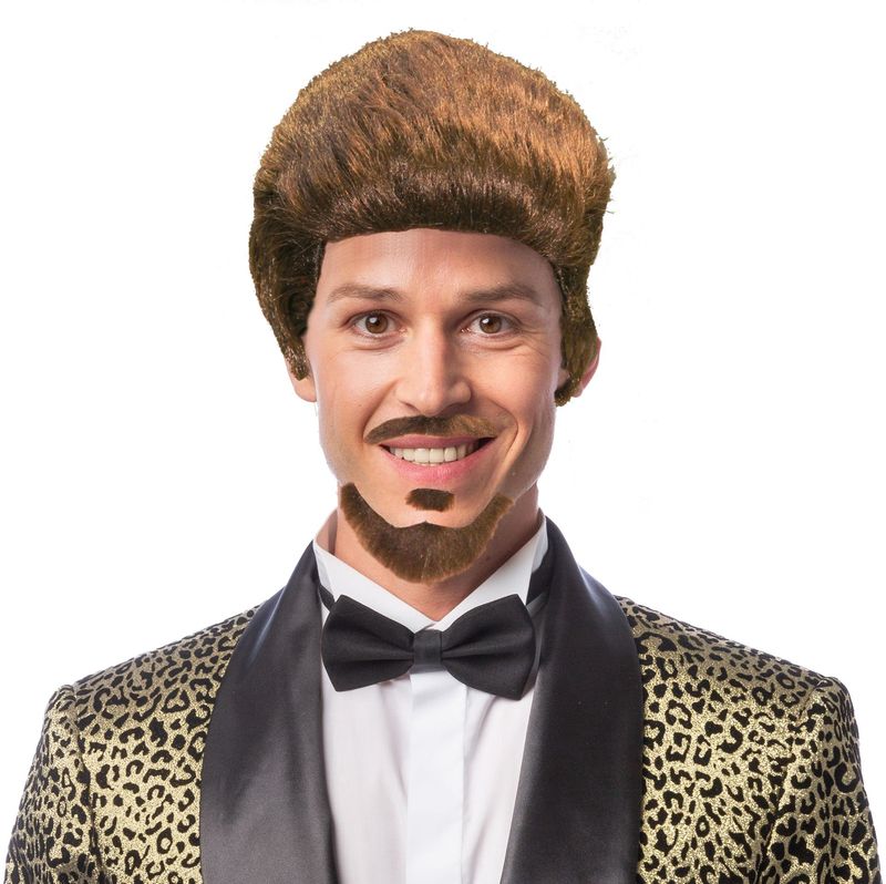 Herenpruik  Bruin Met Snor en Baard