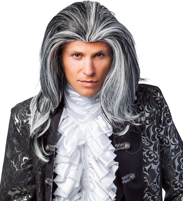 Vampieren Pruik Zwart/Wit