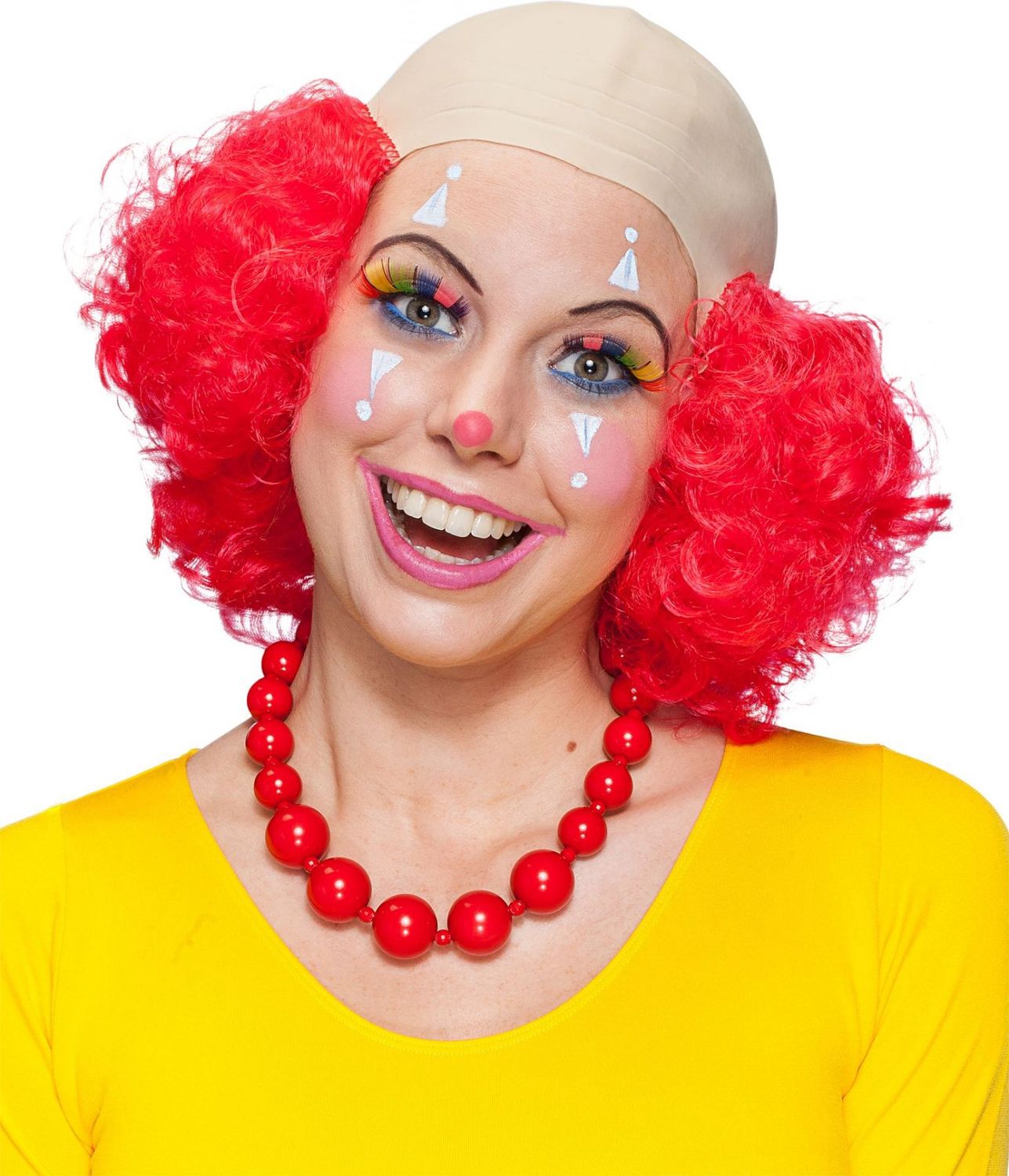 Clownspruik Met Hoofd Rood