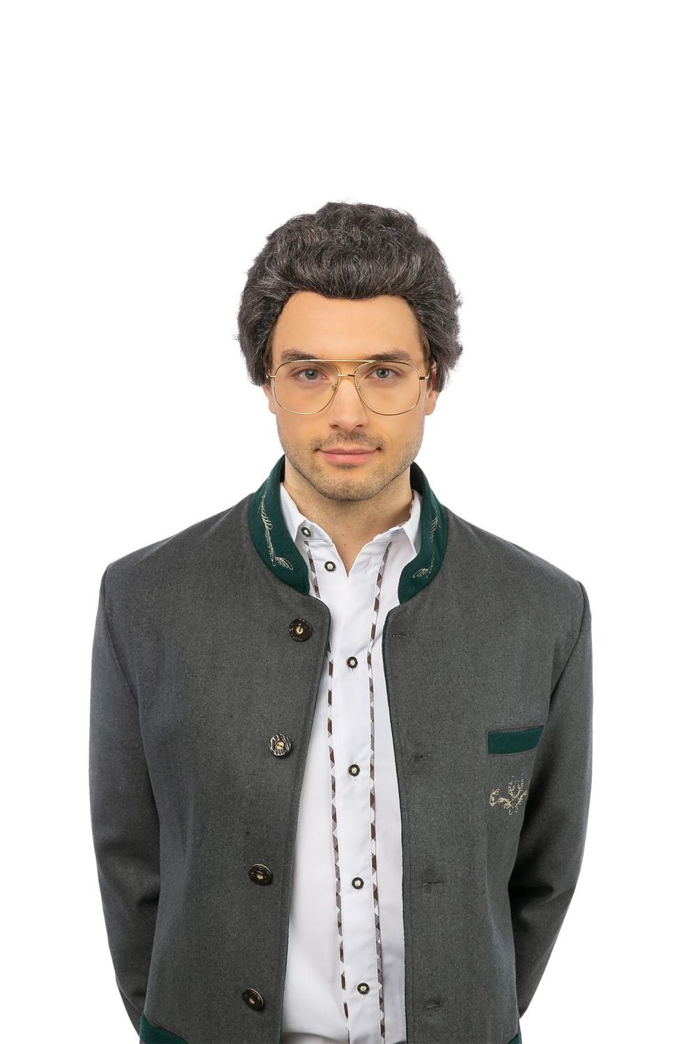 Pruik Franz Grijs