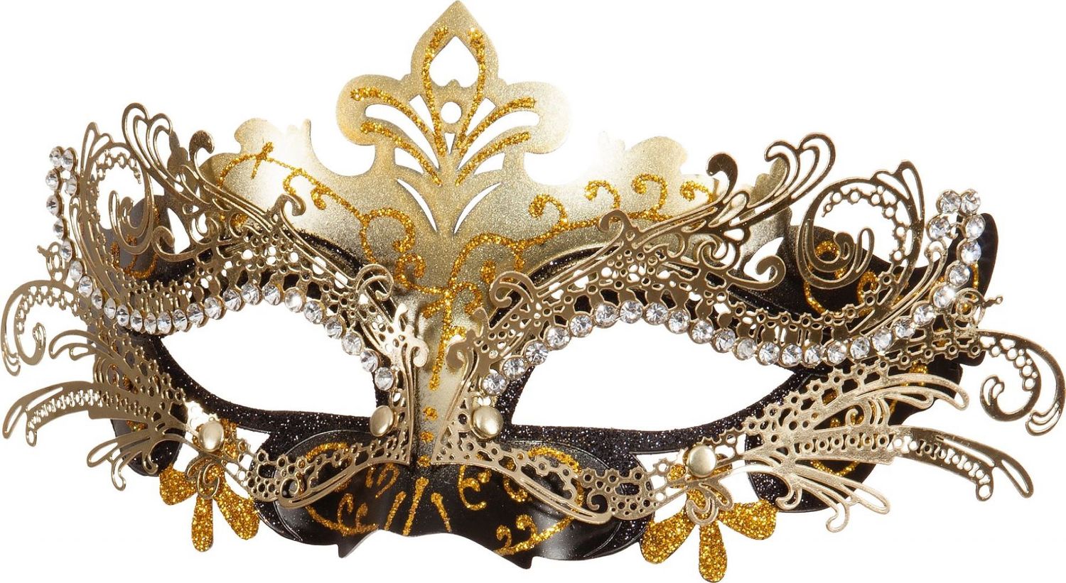Venetiaans Masker Barones Goud Zwart