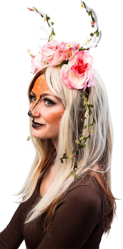 Rendier Gewei Wit Met Bloemen