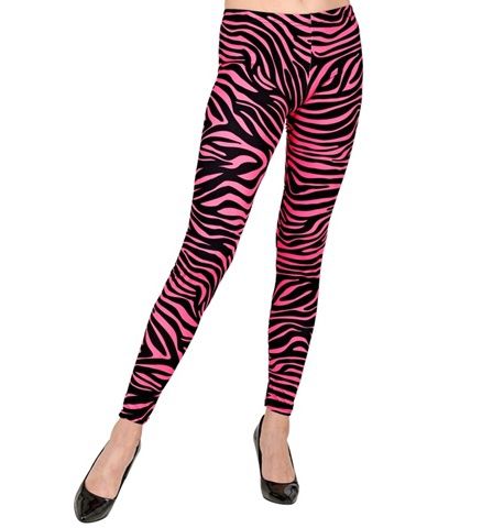 Neon Roze Legging &#39;80, Maat: S/M