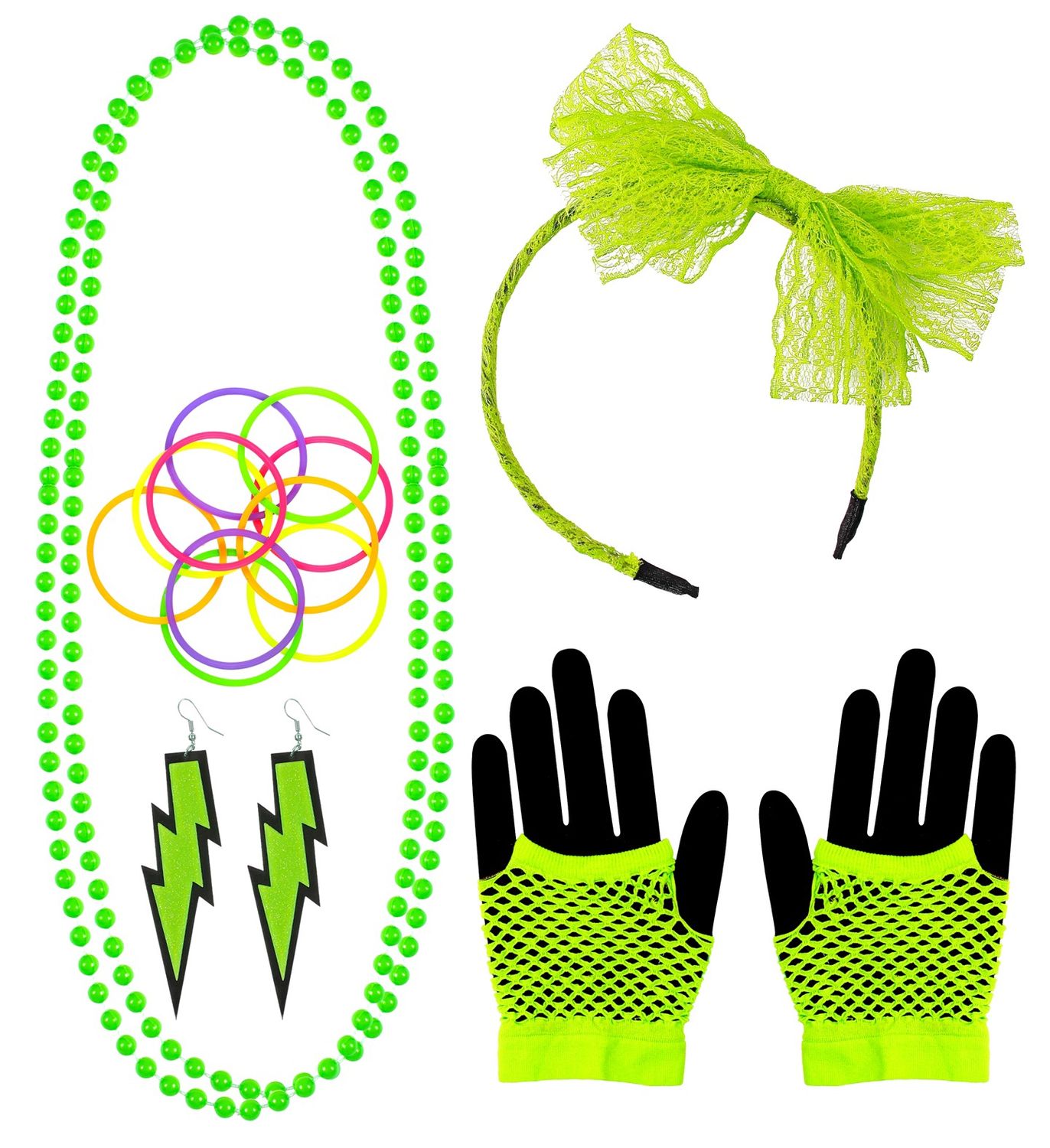 Neon Groen Jaren 80 Fashion Set