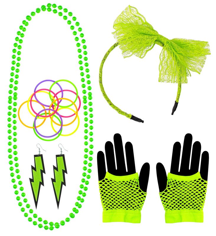 Neon Groen Jaren 80 Fashion Set