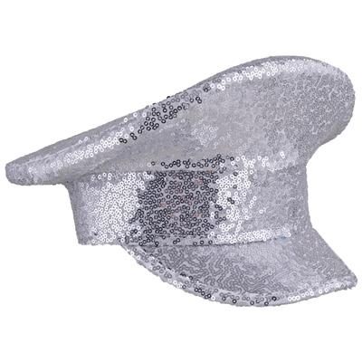 Pet XL met Pailletten, Kleur: Zilver