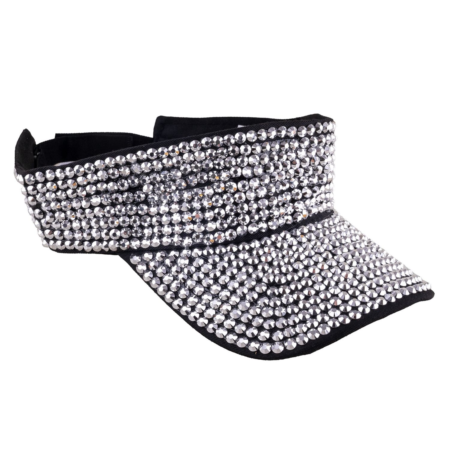 Zonneklep Strass, Kleur: zilver
