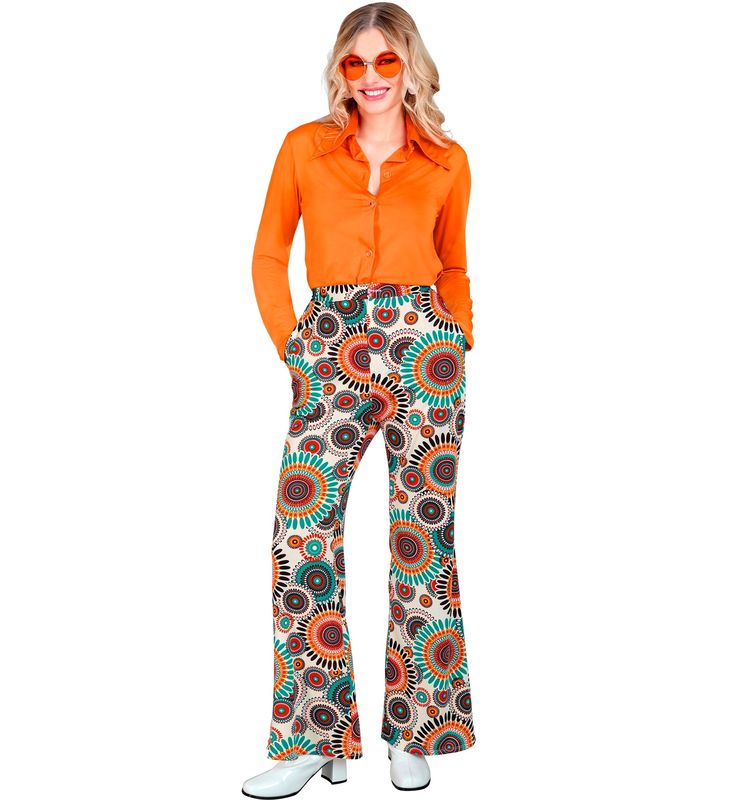 Flower Power Broek  Indiaan Zonnebloem