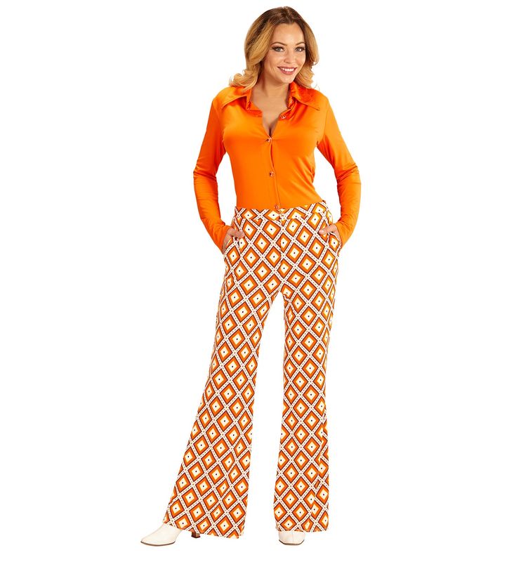 Groovy Disco Broek Oranje Ruit