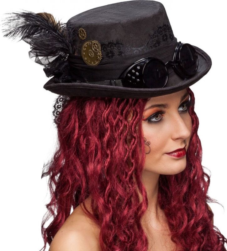 Steampunk Hoed Deluxe Zwart