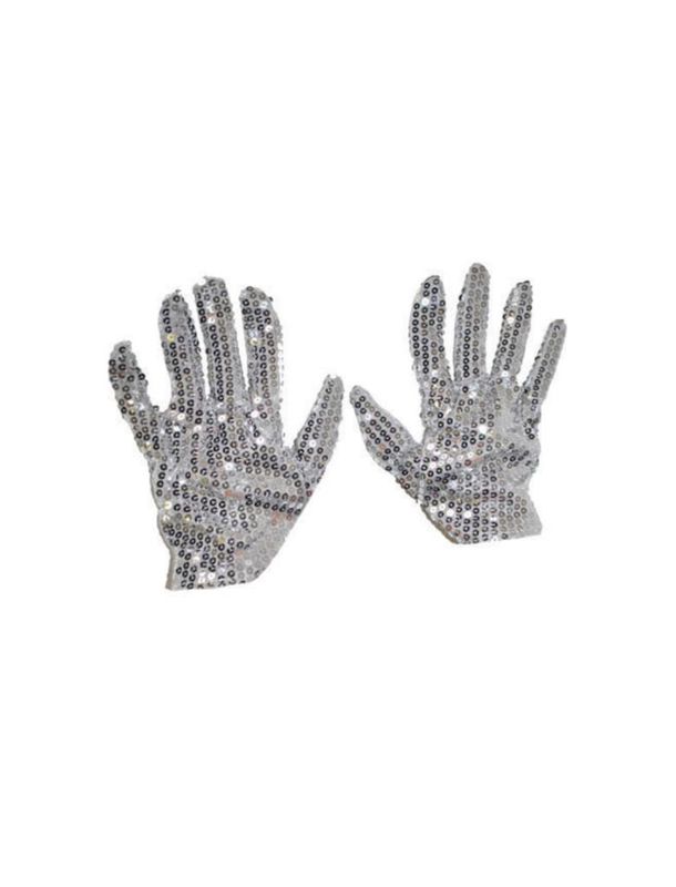 Handschoenen met pailletten 22 cm Paars