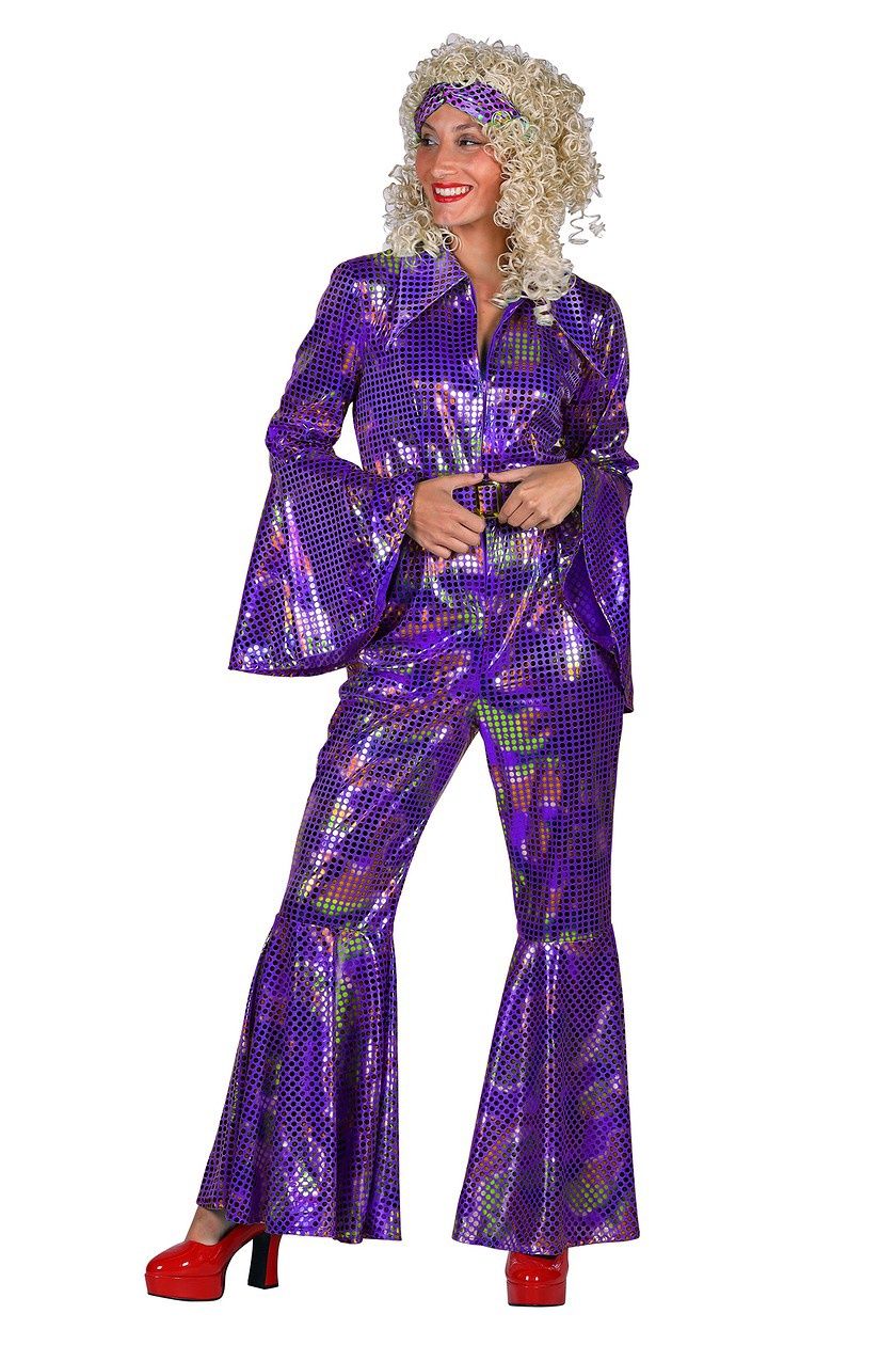 Catsuit Disco Paars, Maat: XS