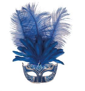 Venetiaans masker Ciuffo Alessandro Blauw