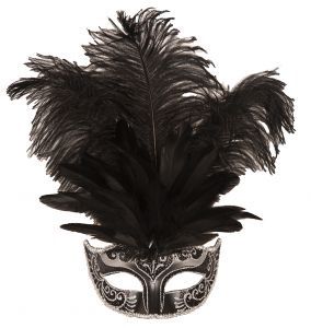 Venetiaans masker Ciuffo Alessandro Zilver