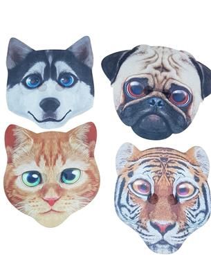 Dierenmasker 4 ass, Kleur: Husky