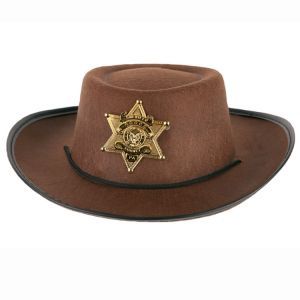 Hoed Vilt Sheriff Kind, Kleur: Bruin