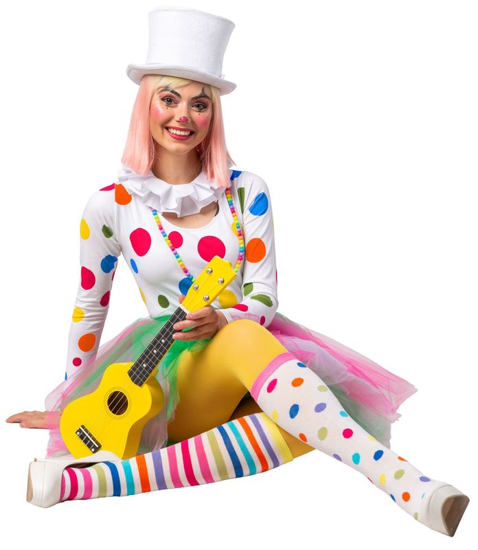 Kniekousen Clown Strepen Bollen