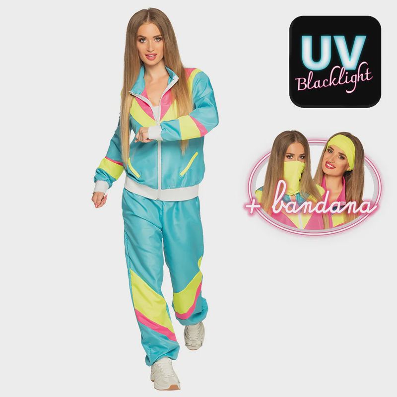 Trainingspak Retro Babe Neonblauw