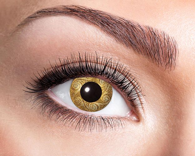 Fantasie kleurlenzen Golden Swirls