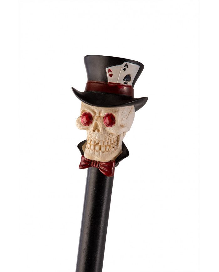 FANTASIE WANDELSTOK POKER SKULL