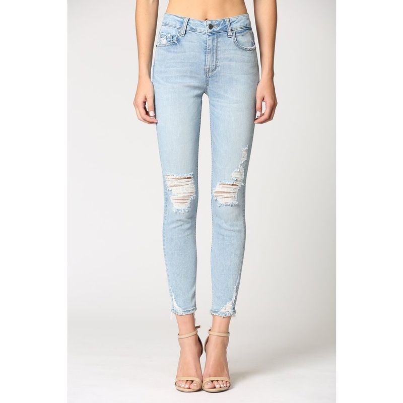 Amelia Light Wash Distressed Skinny Jeans