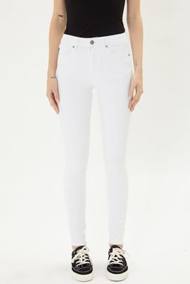 High Rise Super Skinny White Jeans
