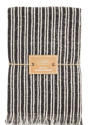 Black Stripe Napkin- Set of 4
