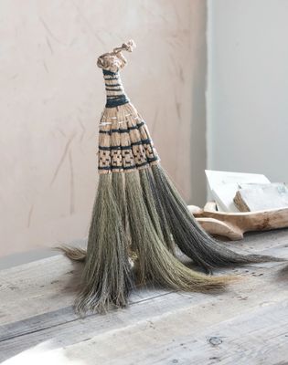 Hand-Woven Seagrass &amp; Rattan Handheld Brooms 