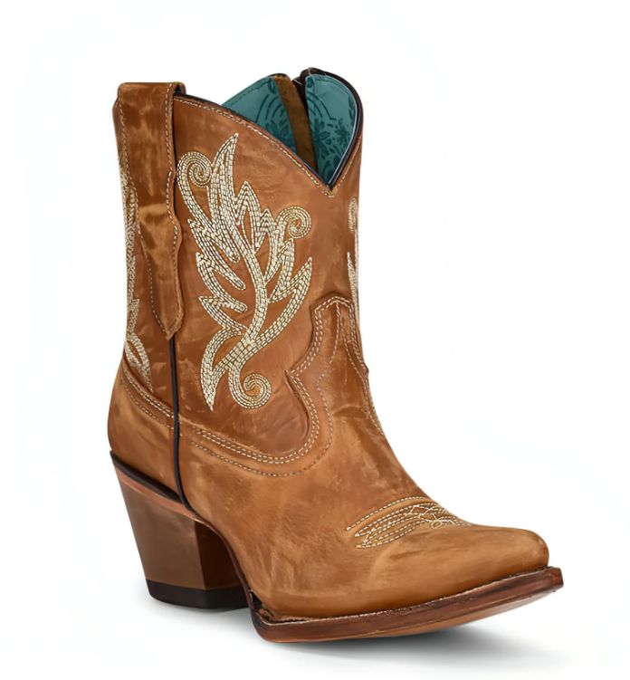 Golden Embroidery Ankle Boots 