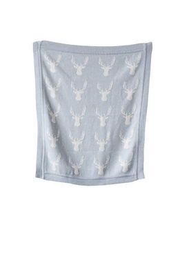 Cotton Knit Blanket w/ Deer