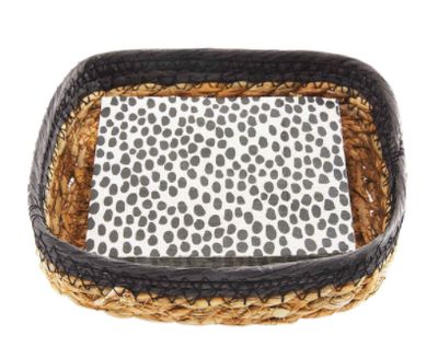 Black Spot Napkin Basket Set