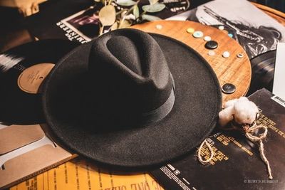 Black Wide Brim Hat