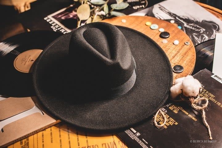 Black Wide Brim Hat