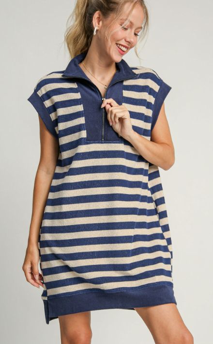 Terrycloth striped Mini Dress