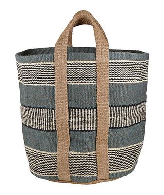 Grey Jute Basket Bag