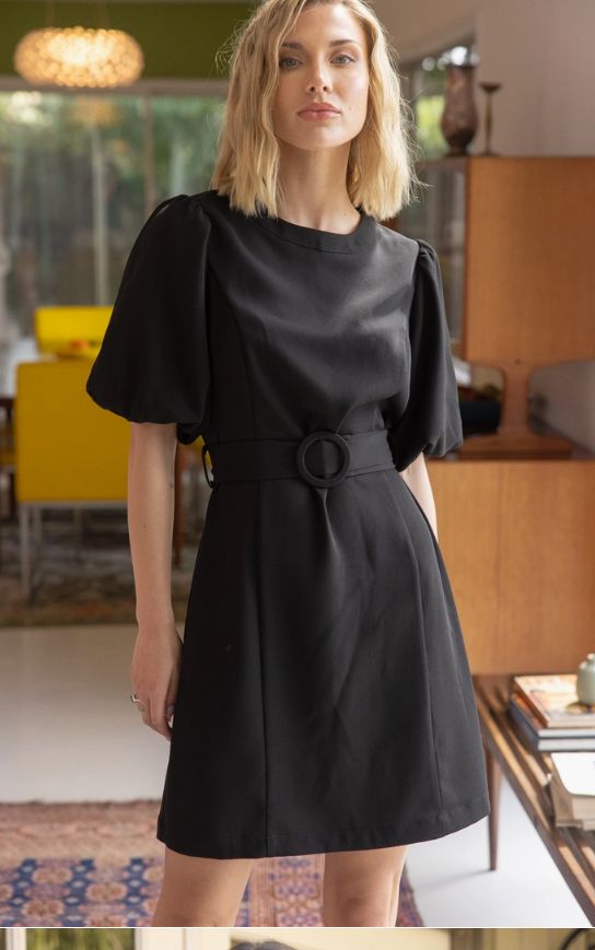 Puff Sleeve Princess Sheath Dress