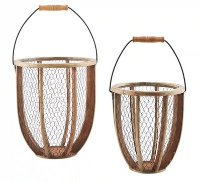 Wire Bucket Lantern Set