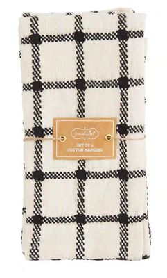 Black &amp; Cream Windowpane Napkins (Set of 4)