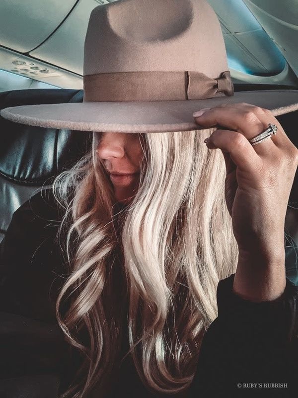 Light Taupe Wide Brim Hat