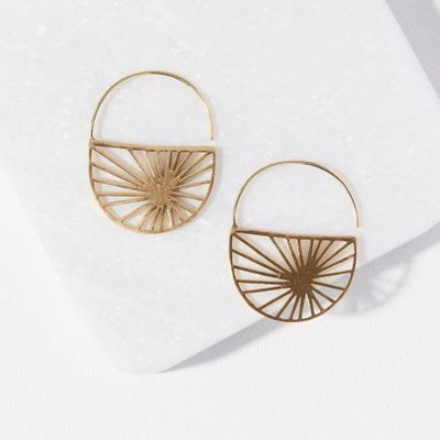 Brass Sunburst Earring