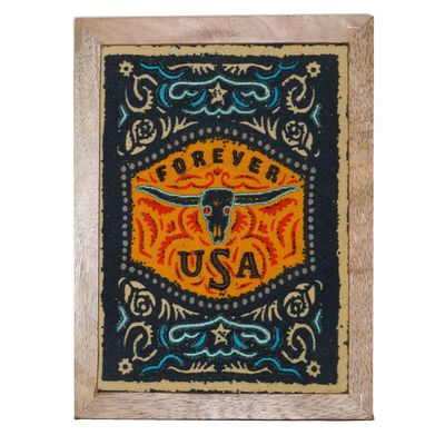Longhorn Buckle Wall Art 6x8