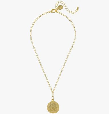 Paper Clip Chain &amp; Gold Coin Necklace