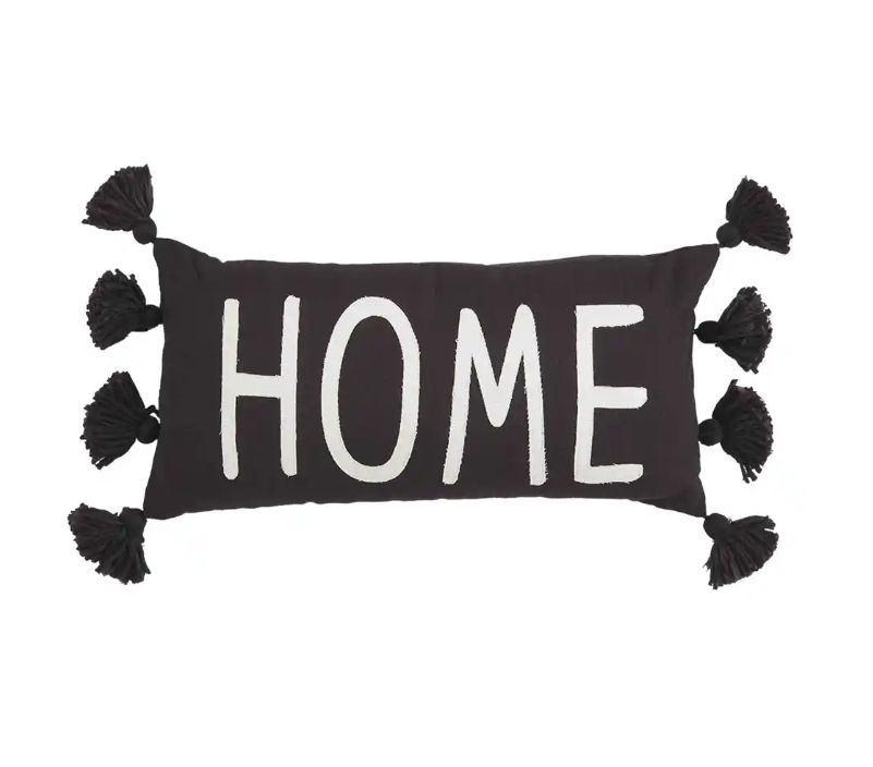 Home Black Tassel Pillow